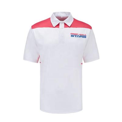 China Anti-Wrinkle White Color Customized Sublimated Golf Polo Shirt Men Golf Sports Polo T-Shirts With Custom Logo for sale