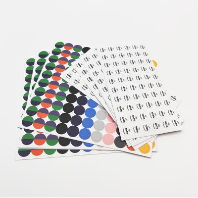 China Water& Oil Proof Dot Circle Die Cut Vinyl Self Adhesive Custom Print Kiss Cut Sticker Sheet for sale