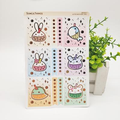 China Water& hot oil proof foil stamping custom printed sticker kiss cut sticker sheets with good quality for sale