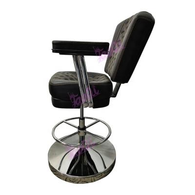 China 360 degree rotating or auto-return& Auto-Rise Gaslift Customize Adjustable Casino Chair Split Chairs With Comfortable Armrests With Wheels Casino Stool K77-1 for sale