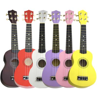 China LINDEN China Manufacturers Wholesale 21 Inch Wooden Ukulele Cheap Multiple Color Soprano Set for sale