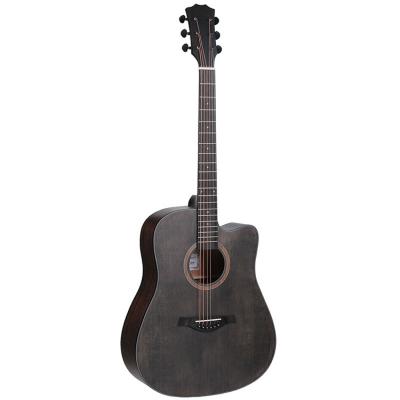 China Basswood Cheap Customized 6 String Musical Instrument Cut Acoustic Guitar for sale