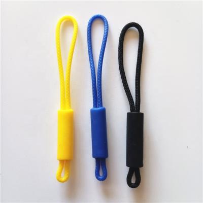 China Beautiful fashion and durable cylinder PVC hard plastic with main rope puller rope puller puller string string for sports wear garment for sale