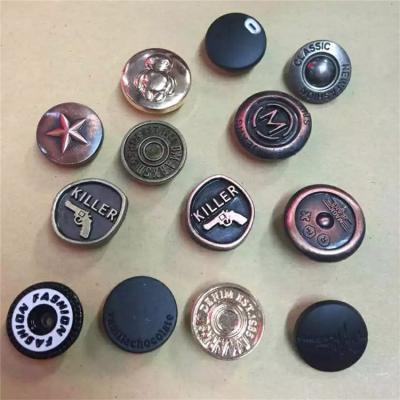 China Washable Customizable Metal Button Decorative Logo Jeans Rivet Leg Magnet Button for sale