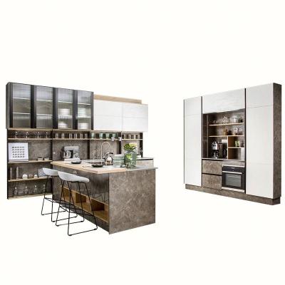 China China Modern Factory Prefab Solid Wood Full Customizable American Kitchen for sale