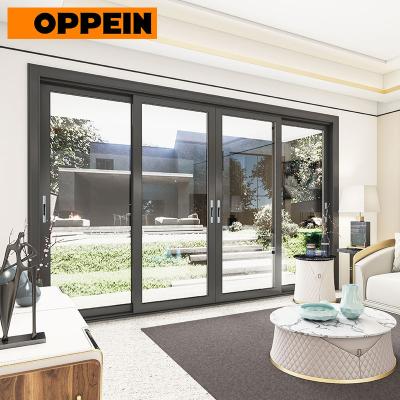 China OPPEIN Factory Price Modern German Insulation Strip Aluminum Sliding Glass Door for sale