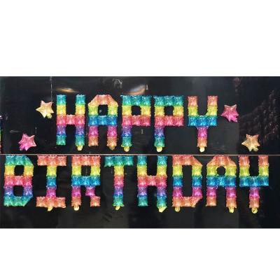 China New design 2022 birthday 16 inch happy birthday balloon set square crystal jelly letter balloon for birthday party decorations for sale