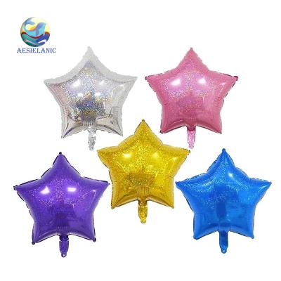 China 18inch Blue and Pink Star Shape Balloon Series Foil Mylar BalloonsPentagram Balloon Wedding and Birthday Party Decoration for sale