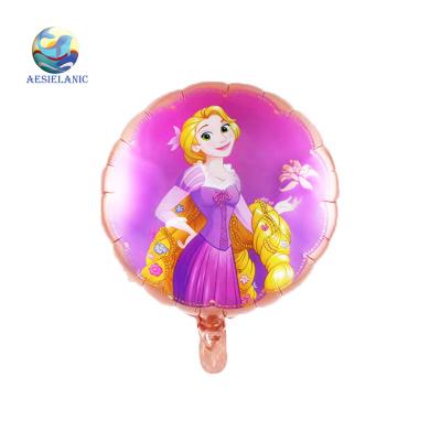 China Princess Series of Princess Series 18inch Rapunzel Round Foil Balloon Tangled Girl Party Decoration Balloon for sale