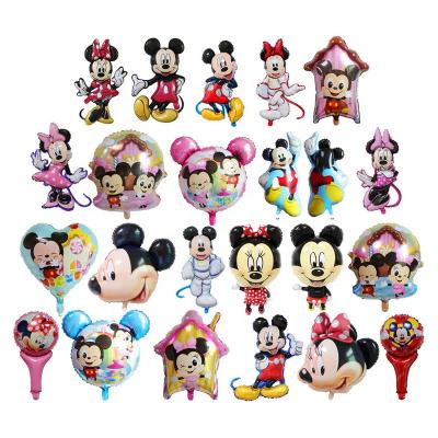 China 2021 gift round 18inch mickey minne balloon design Mickey series child party decoration and decoration factory supplier for sale