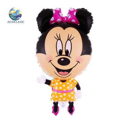 China Disney Series 85cm Size Giant Jumbo Mickey Mouse Character Foil Balloon Minnie Mouse Balloons For Kids Birthday Party Decoration for sale