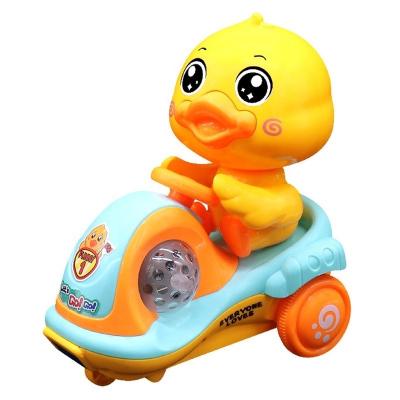 China Kid's toy kids stunt electric funny car cartoon duck universal acousto-optic rotating toy for sale