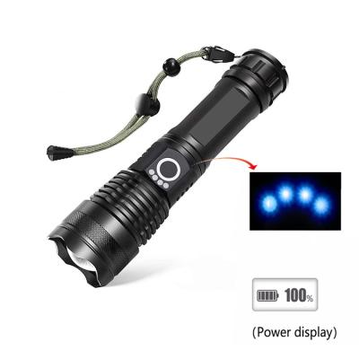 China Bright Rechargeable Led Flashlight 20w Outdoor Torch Waterproof for sale