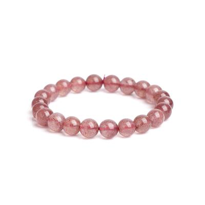 China CLASSIC Natural Crystal Elastic Gemstone Beaded Bracelet Factory Direct Strawberry Bracelets For Women for sale