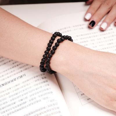 China Manufacturer CLASSIC Wholesale Handmade Natural Stone Men's Lava Rock Stone Bracelet Gemstone Bracelet for sale