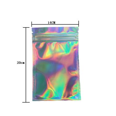 China Longine 96 Food Candy Pouch Moisture Proof Custom Printed Edible Foil 3.5 Ziplock For Mylar Bag Hologram Resealable Holographic Pouch for sale