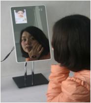 China Split Screen advertising display mirror，Motion Sensor for sale