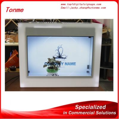 China 22 inch transparent lcd advertising display showcase for sale