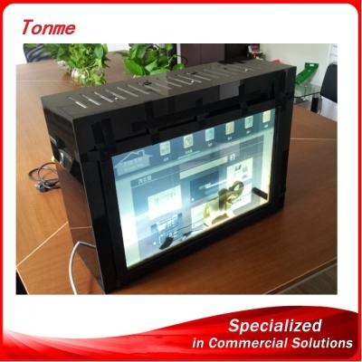 China 32 inch transparent lcd advertising showcase with touch screen for sale