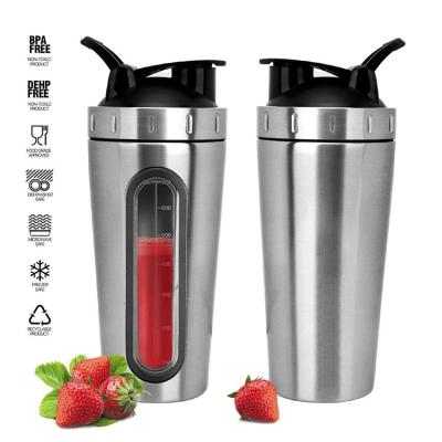 China 24oz Fitness Viable Leakproof Water Bottle With Logo No Bpa Canteen Sport Custom Bottle With Mixing Ball for sale