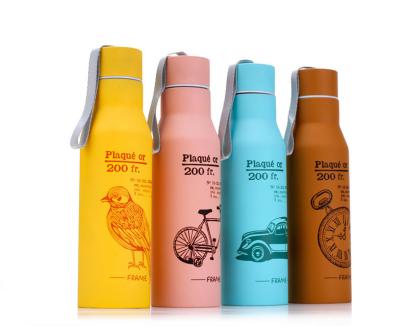 China New Sustainable Keep Hot Sports Drinks Bottle , Double Wall Stainless Steel Water Bottle With String for sale