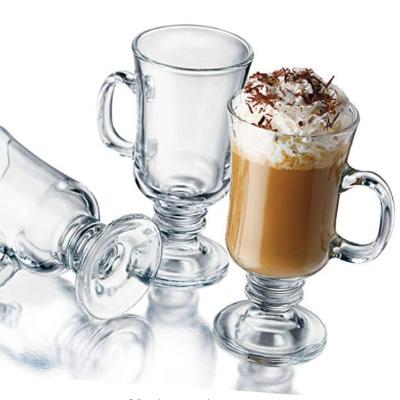 China Minimalist Wholesale Irish Glass Coffee Mugs Latte Mugs Cappuccino Hot Chocolate Mugs Glass Clear Cups For Hot Drinks for sale