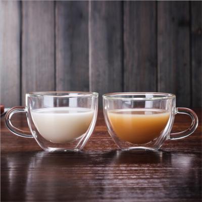 China Minimalist Christmas Gift Set Wall Souvenir Glass Tea Cup Double Wall Espresso Cup Double Wall For Sale for sale