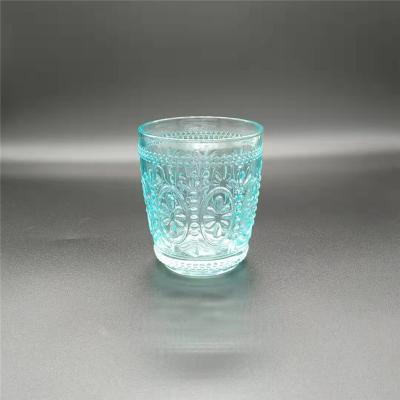 China Classic Drinking Glass Minimalist Embossed Mug Engraved Glass Mug For Sale for sale