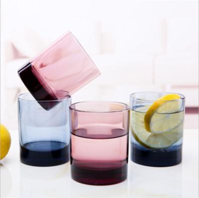 China High Quality Purple Glass Tumbler Food Safe Blue Glass Tumbler Eco-friendly Minimalist Colored Glass Tumblers For Sale for sale