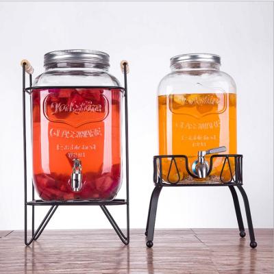 China Minimalist 5L Glass Juice Jar 10L Tall Glass Juice Jar With Tap for sale