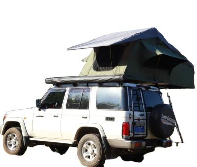 China Extended Type Semi-automatic Soft-SHELL Camping 4x4 Car Roof Top Tent Outdoor Tent With Alu Ladder for sale