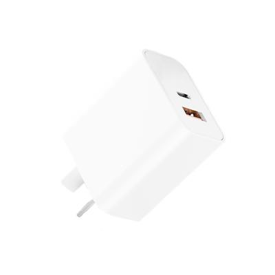 China Mobile Phone Saa Approval Au Plug 20w Type-C Dual PD +QC3.0 USB Port Wall Charger For Macbook,Laptop,Iphone 12 for sale