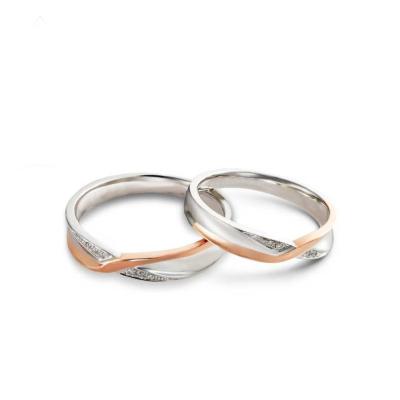 China CLASSIC X-Shaped Pair Rings Engagement / Wedding Ring Silver /18K/14K Gold Plated Customizable OEM Rings High Quality Luxury Jewelry for sale