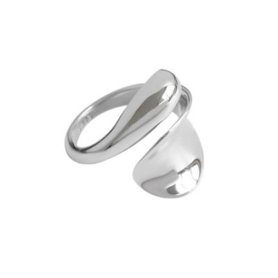 China CLASSIC 925 Sterling Silver 18k/14k Gold Plated Irregular Shape Rings Simple Design Ajar Daily Wear Rings For Women Men Unisex for sale