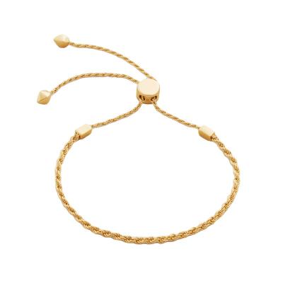 China Cute Fine Chain Friendship Adjustable Bracelet 18K/14K Gold Plated Silver Plated Customizable Bracelet For Girls And Women for sale