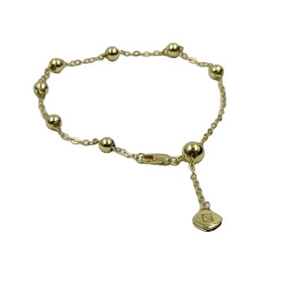 China CLASSIC Beaded Bracelet Lead Free Brass With 18k Gold Plated OEM Service For Sterling Silver /14k Gold Plated Customizable Jewelry for sale