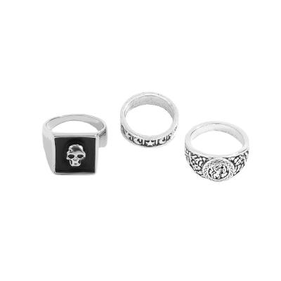 China HHS7 Stainless Steel Punk Rings For Men Ring Ethnic Accessories Black Skull Rings Ring OEM ODM Material Customizable Jewelry for sale