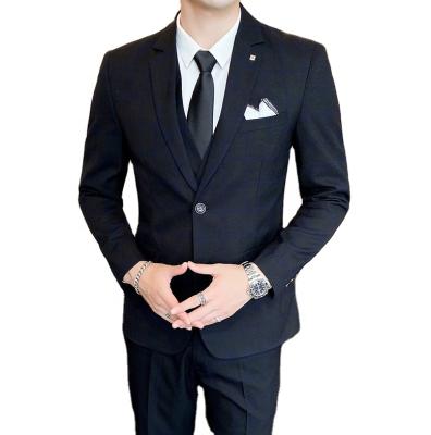 China 2022 Spring New Men's Suit Breathable Three-piece Wedding Dress Gift Box (Coat + Vest + Pants) for sale