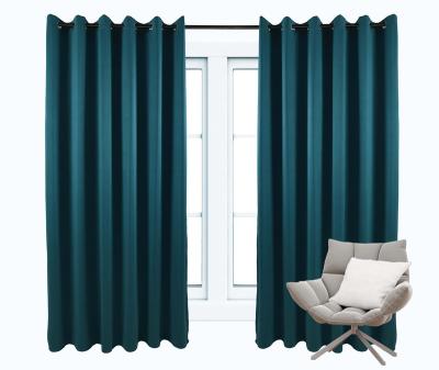 China Black Simple Blackout Amazon Curtain Living Room Hit 100%Polyester Curtain Factory Outlet for sale