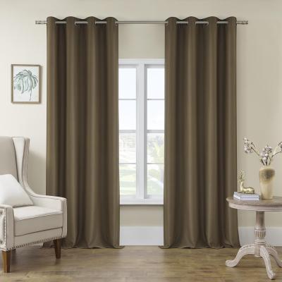 China Blackout Grommet Solid Color Blackout Thermal Insulated Curtains For Living Room At Low Price Curtain Chinese OEM for sale