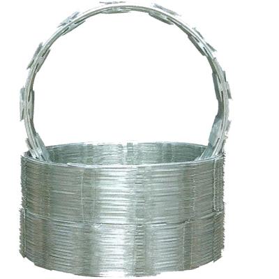 China Anti-Corrosion BTO-22 Galvanized Razor Wire Coils With Loops Diameter 600 Mm for sale