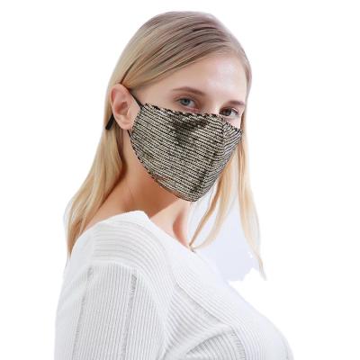 China Breathability Fashion Adult Personality Cotton Sequined Face Maskss Can Fitted Face Washed Cotton Maskss for sale