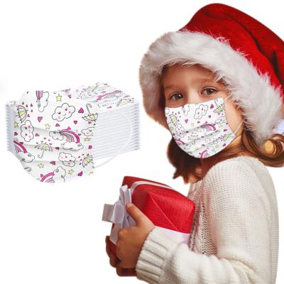 China New Christmas Disposable Breathability Children Cartoon Print Maskss Three-Layer Protective Face Maskss for sale