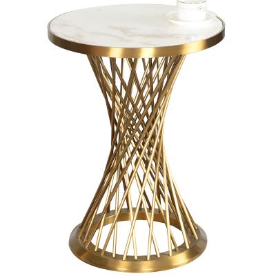 China EUROPEAN Luxury Stainless Artistic High End Quality Marble Design Corner Side Table for sale