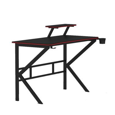 China Easy Assembly Workstation PC Computer Gaming Desk Cheap K Shaped Table For Home Office for sale