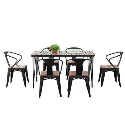 China Weather Resistant Patio Garden Sets Outdoor Furniture Metal Wood Bench Garden Chair for sale