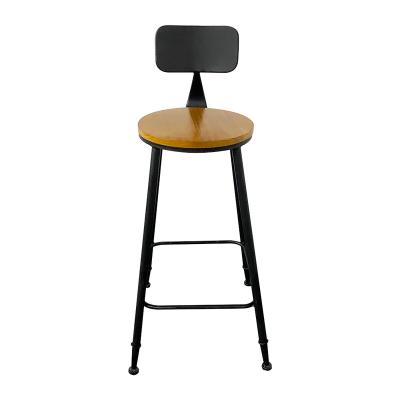 China Durable And Steady Bar Furniture Dining Bistros Cafe Side Chair Wooden Nordic Bar Stools With Back for sale