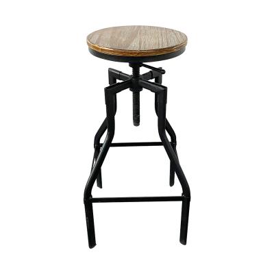 China Durable And Regular Luxury Nordic Wood Frame Metal Swivel Item Adjustable Bar Stool Chairs for sale