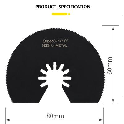 China Cutting HSS Segment Saw Blade 80mm Oscillating Multi Tools For Plastic And Wood Cutting for sale