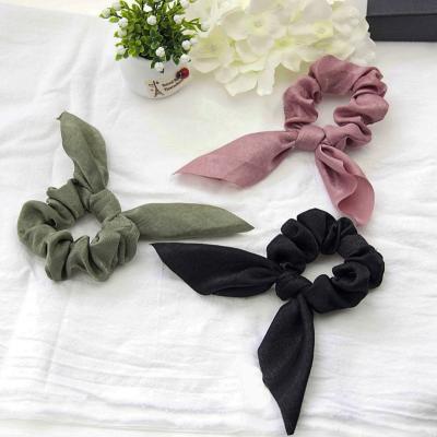 China European hair ties and American hot knot tassel elegant bow chiffon hair scrunchies hair scrunchies hair bands for sale